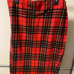 Plaid Pencil Skirt